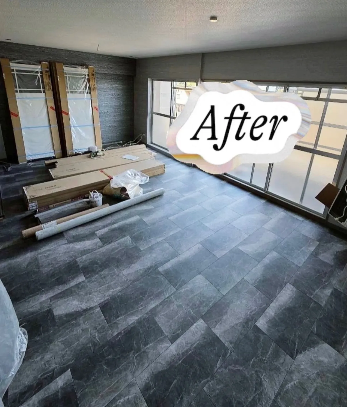 在宅マンション、クロスと床の施工、それぞれに個性ある空間、ご...